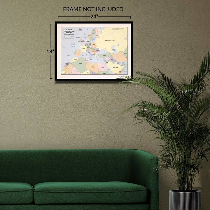 Historic Prints - Wholesale Map - 1982 Europe North Africa and Middle East Map Print - Vintage Map of Europe North Africa & The Middle East Wall Art Poster4