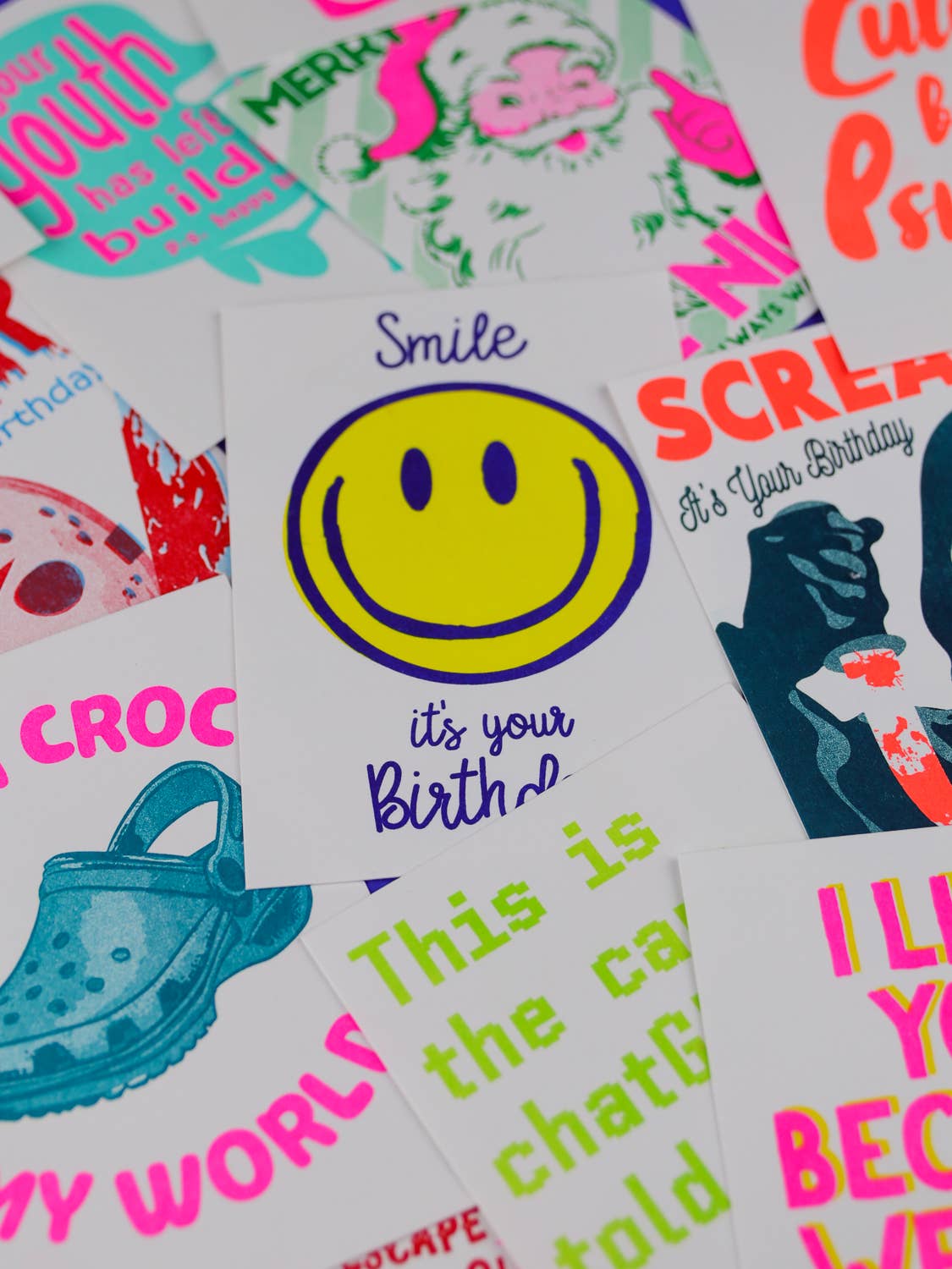 Studio Inktvis - Wholesale Birthday Card - Postcard Smile it's your Birthday witk smiley3