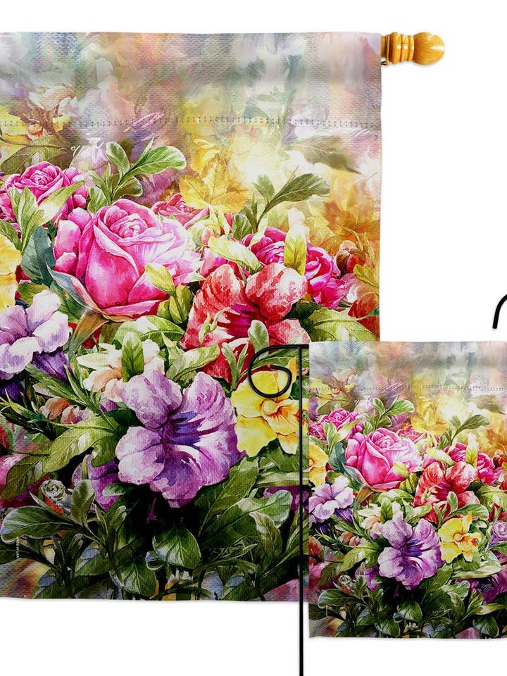 Forår buket Sommer Tropisk Blomsterindretning Flag for engroshandel hos Two Group Flag Co