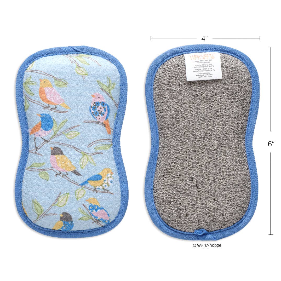 WerkShoppe - Wholesale Cleaning Sponge - Floral Finch & Friends Scrubbie Set7
