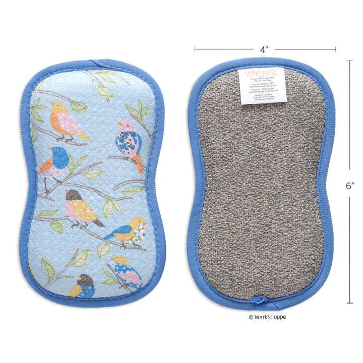 WerkShoppe - Wholesale Cleaning Sponge - Floral Finch & Friends Scrubbie Set7