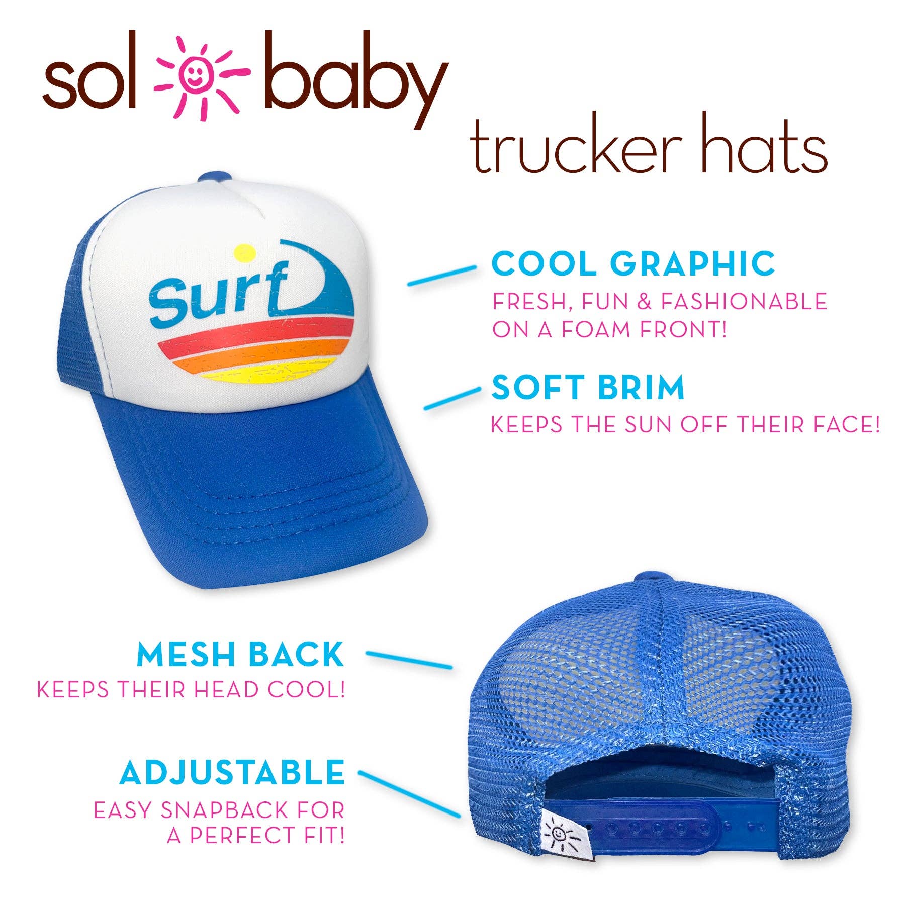 Sol Baby - Wholesale Kids Hat - Kids - Sol Baby Surf Wave Stripe Trucker Hat6