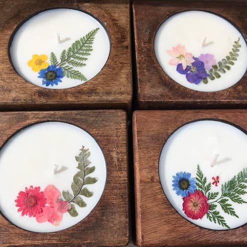 Plaid Rooster Co - Wholesale Jar/Filled Candle - FLOWER Cheese Mold Soy Candle