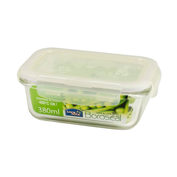 LocknLock Boroseal II Glas Euro Rechthoekig 12,8oz – Ovenbestendig, Luchtdichte Opslag voor wholesale door KEY Company