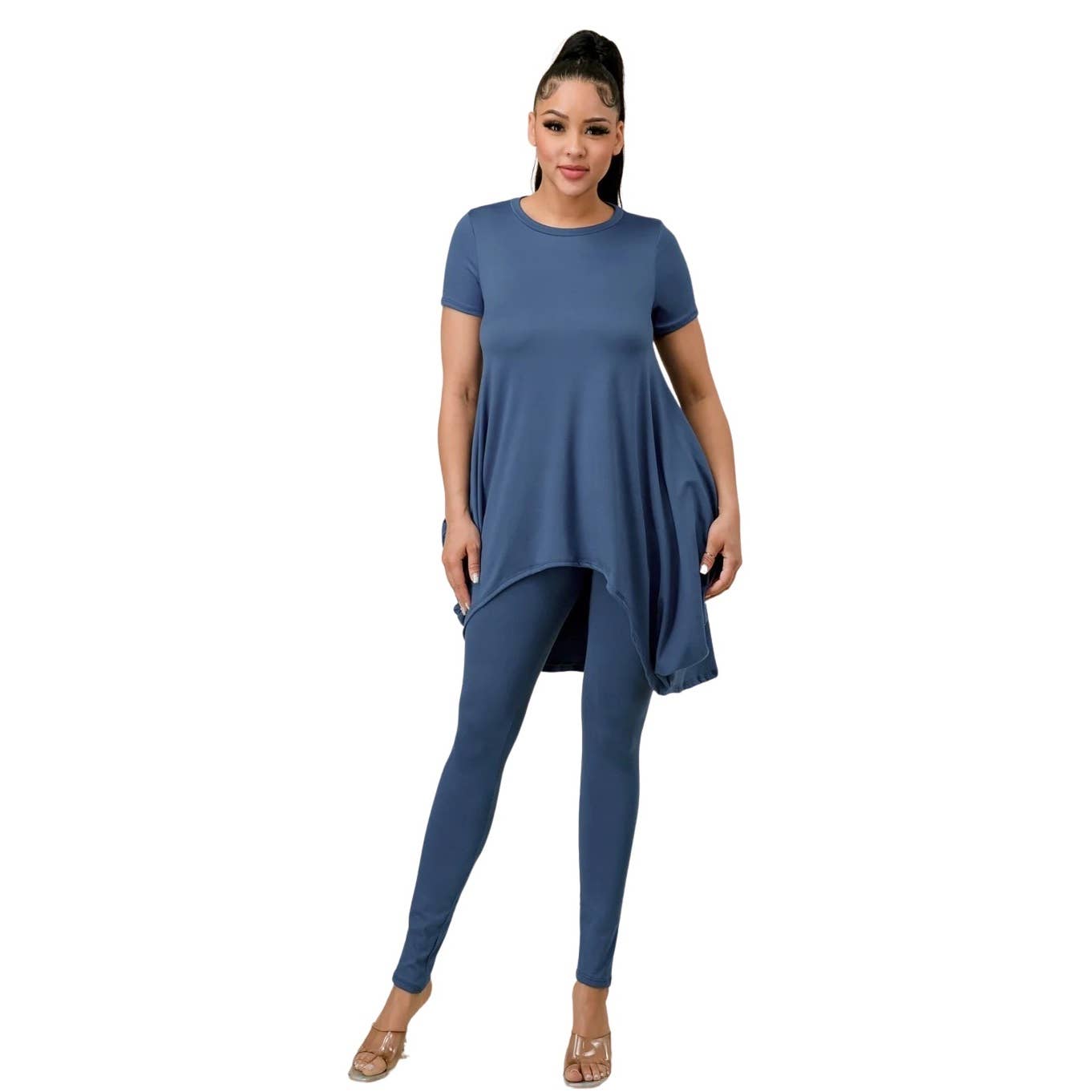 To Star - Wholesale Lounge Set - Women's - 2PC Oversized Tee and Long Leggings Set w Pockets 4