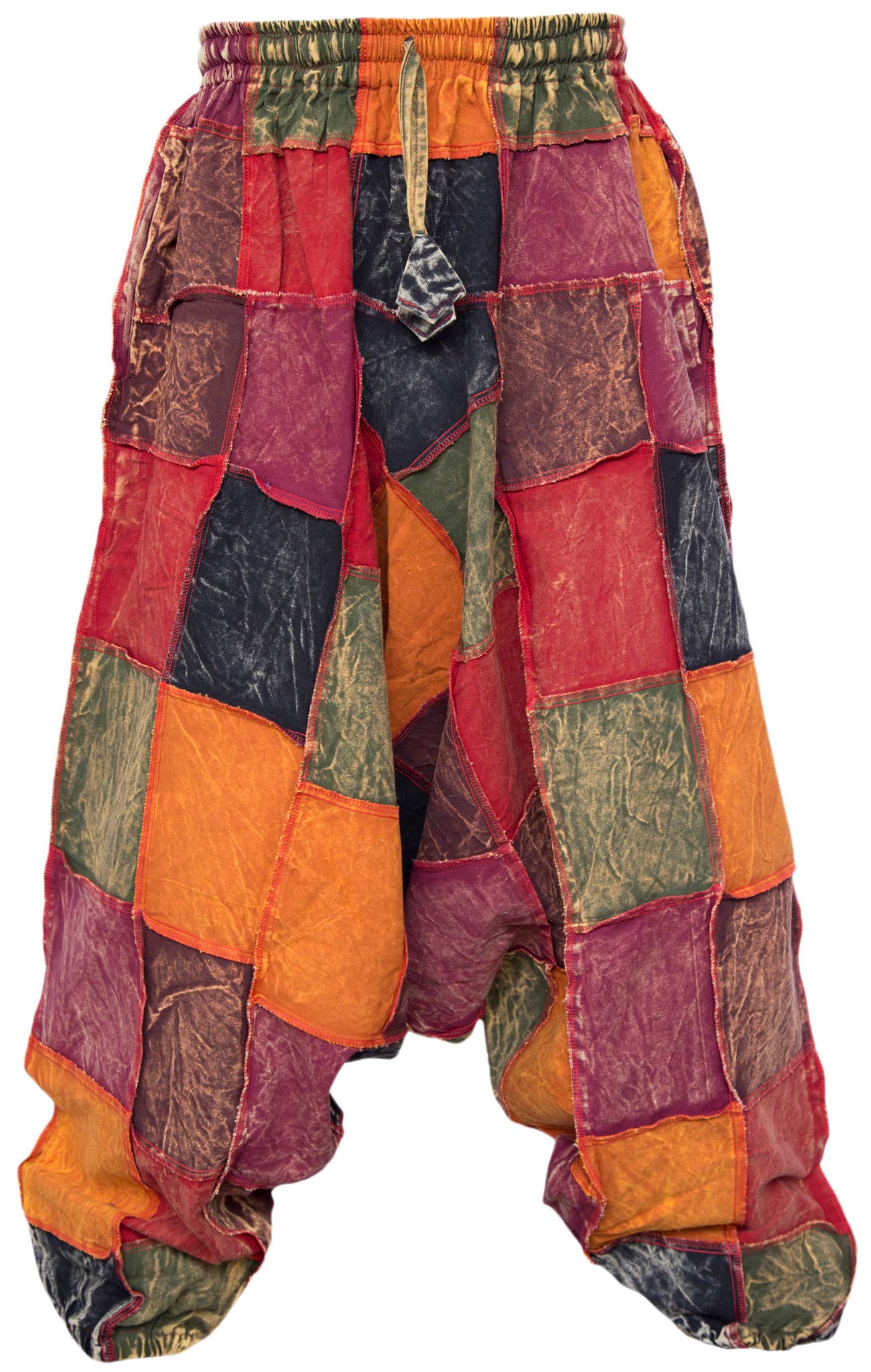 Gheri - Wholesale Pants - Men's - Cotton Stone Washed Aladdin Wide Leg Patchwork Harem Pants2