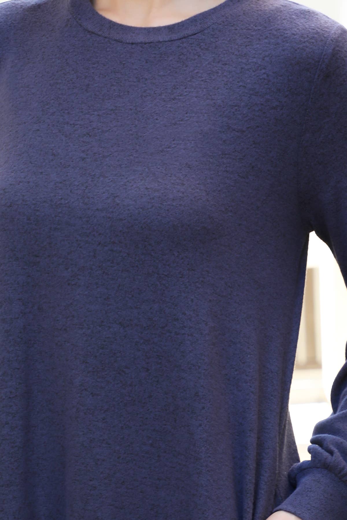 You & Me - Wholesale Dress - Women's - YMD10063V-PUFF LONG SLEEVE HACCI BRUSHED DRESS23