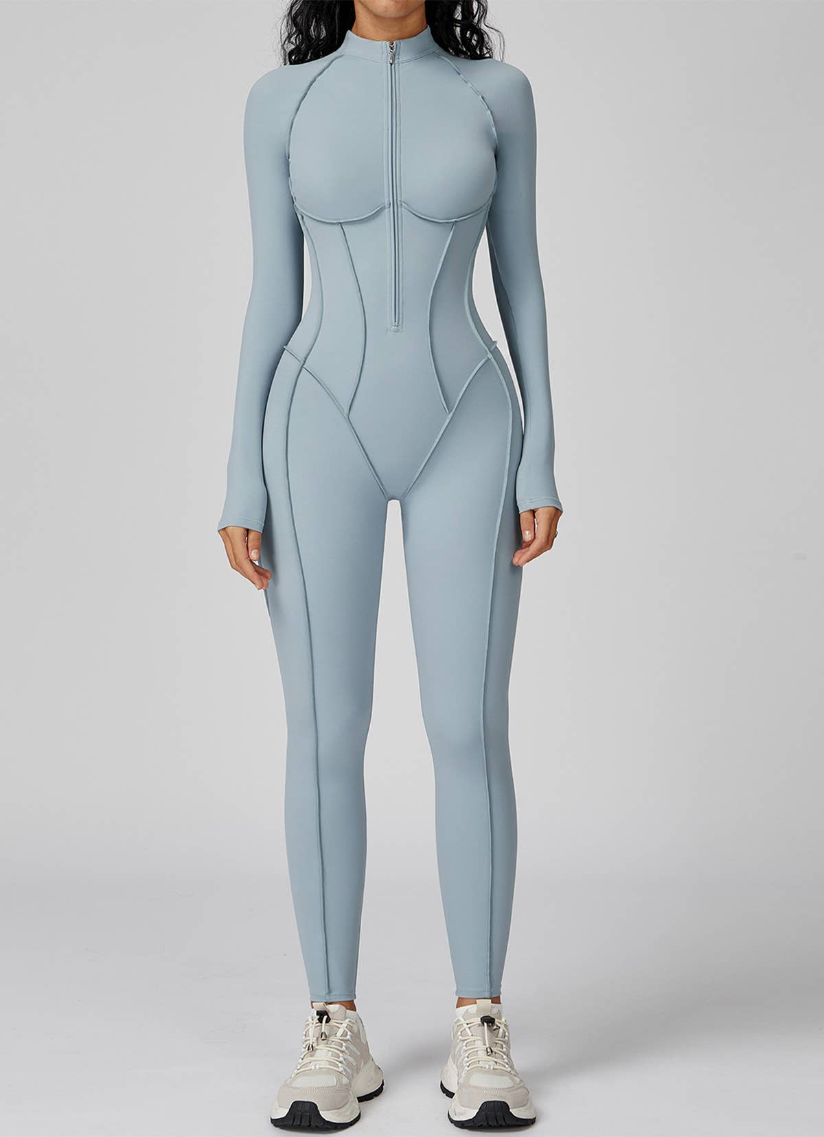 Crave by FW - Wholesale Unitard - Women's - Long Sleeve Zip Front Sport Jumpsuits One Yoga Rompers16