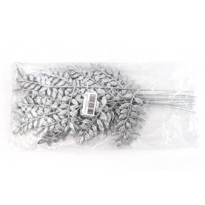 Larksilk - Wholesale Christmas Decoration - 17" Sparkling Silver Glitter Christmas Ash Spray, Pack Of 484