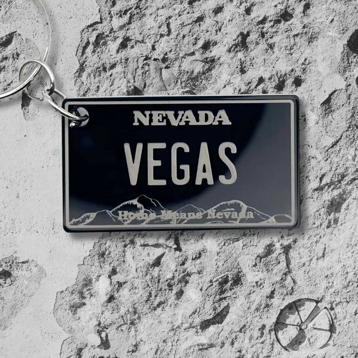Nevada mini License plate keychain USA souvenir tags gifts for wholesale by Harkak Creative