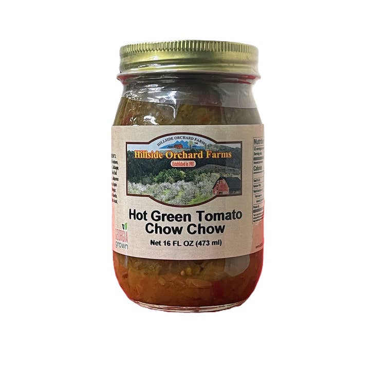 Hot Green Tomato Chow Chow for wholesale by Hillside Orchard Farms