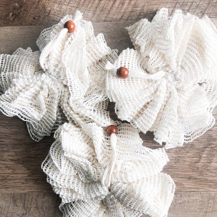 Smile Boutiques - Wholesale Bath Pouf/Sponge - Natural Organic Ramie Bath Sponge - Plastic Free