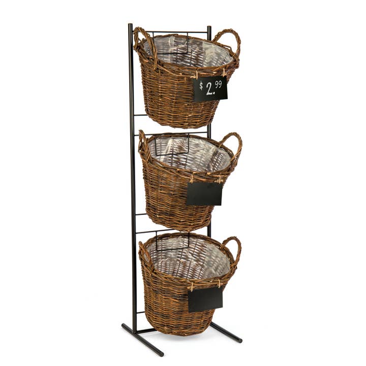 Willow Group - Wholesale Retailer Display - Kids & Baby - Willow 3 Tier Round Display Baskets w/ Metal Stand0