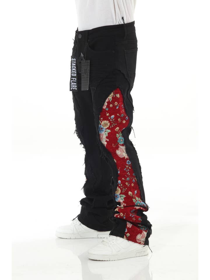 Stylo - Wholesale Jeans - Men's - Blk/Red Denim Tapestry Stack2