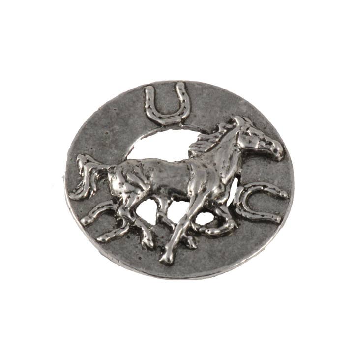 Pin de solapa o imán de peltre con insignia de caballo M135 para venta al por mayor de Creative Pewter Designs