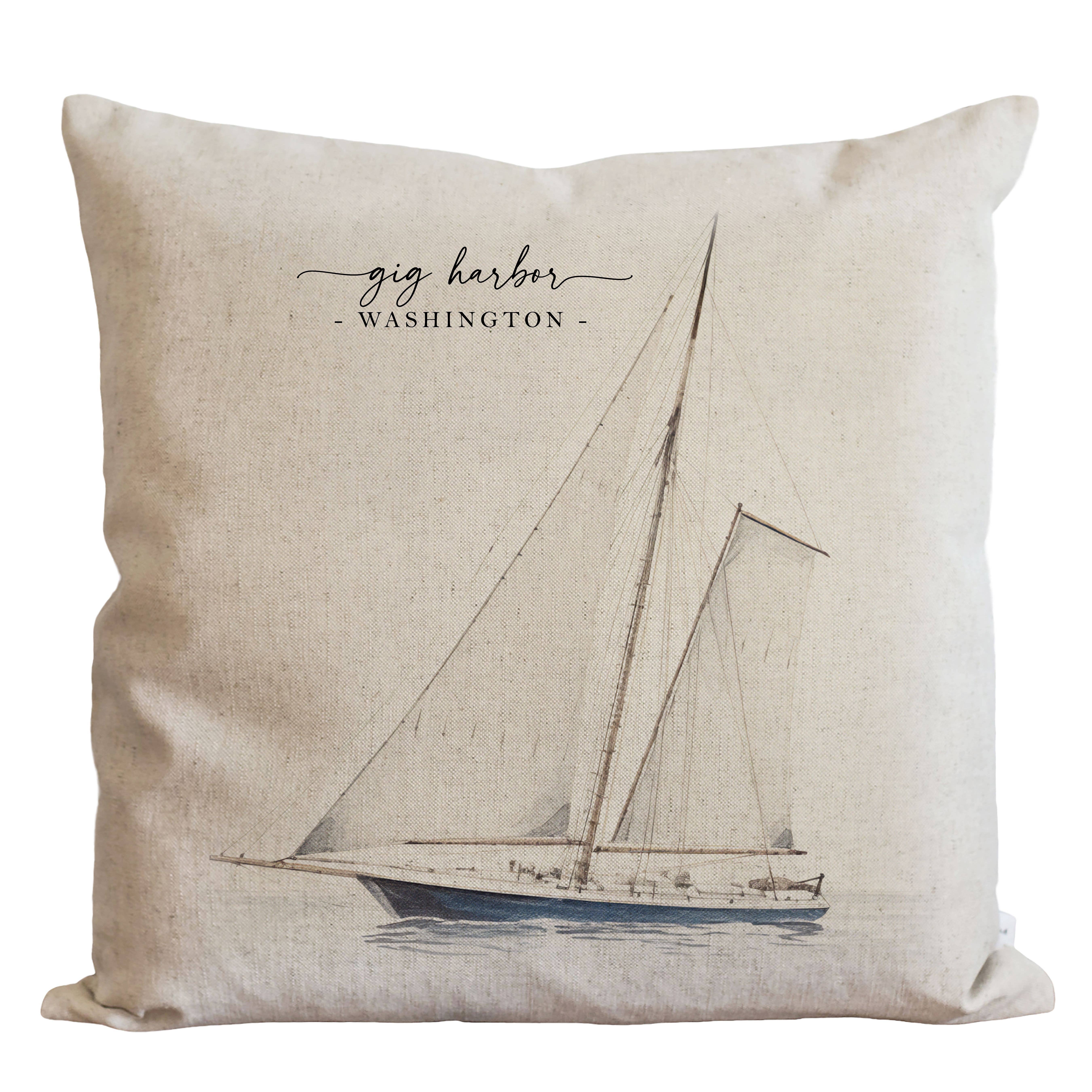 Porter Lane Home – Capa de almofada decorativa por atacado – Capa de Almofada de Lancha para Veleiro com Localização Personalizada2