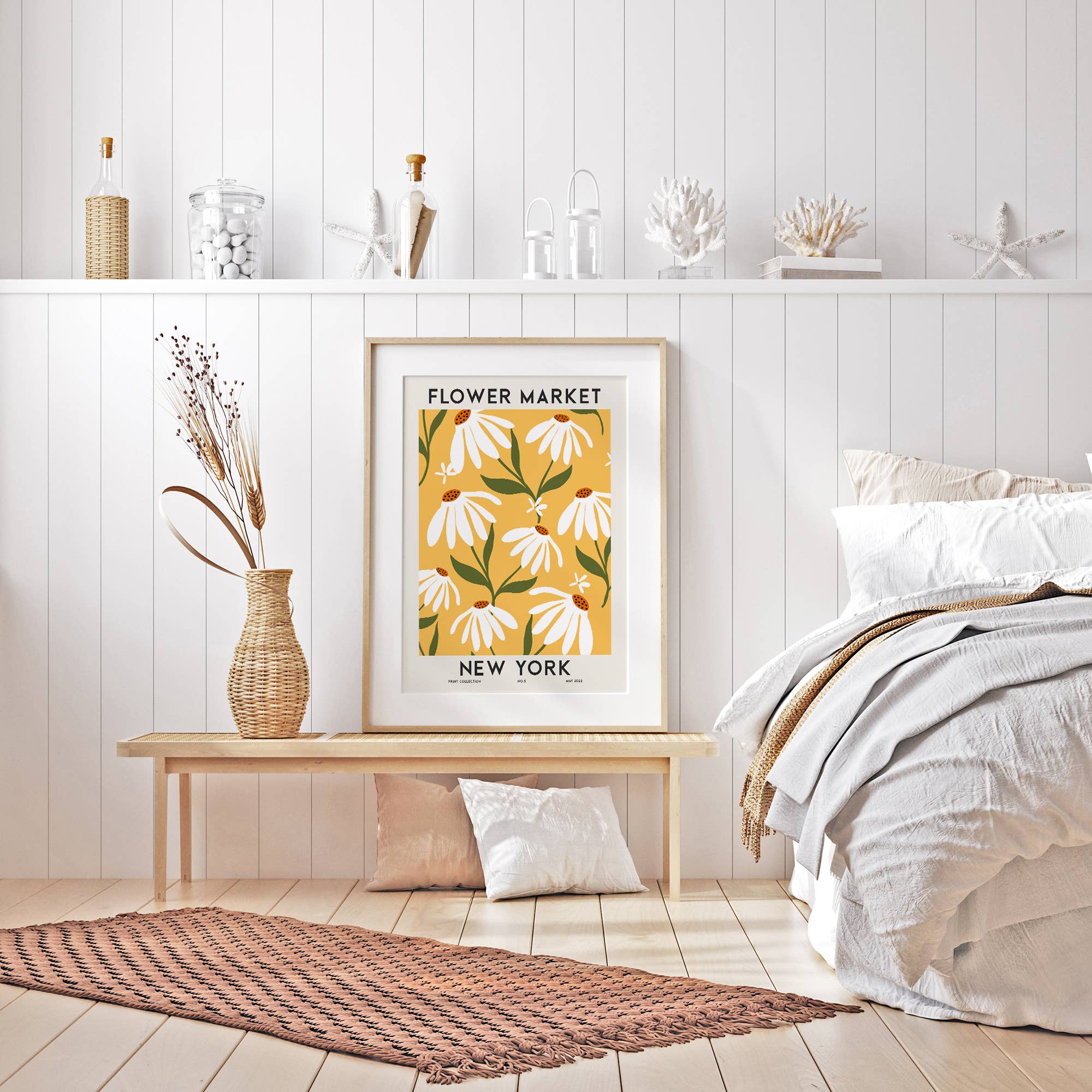 Sugar & Canvas – wholesale Art print – Flower Market New York Colorful Botanical Art Print FM786