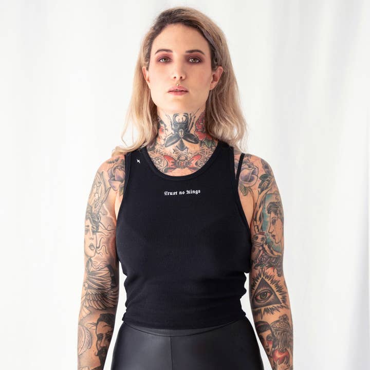 Pour la Rebelle - Wholesale Tank Top - Women's - No Kings Punk Crop Top 11