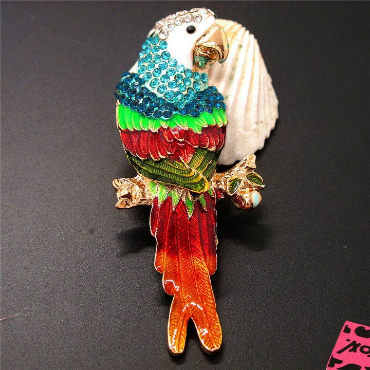 Unique Parrott Rhinestone Statement Necklace for wholesale by Sassy Jewelry Collection