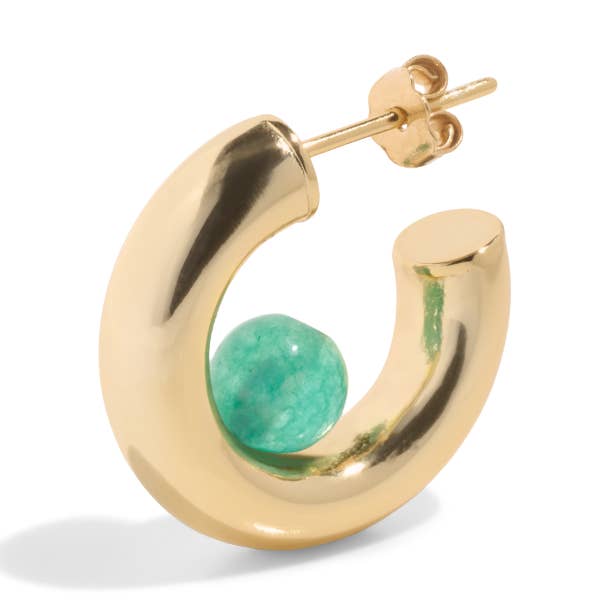 DE YUNA HOOP GROEN - 18k verguld zilver voor wholesale door BOUND STUDIOS