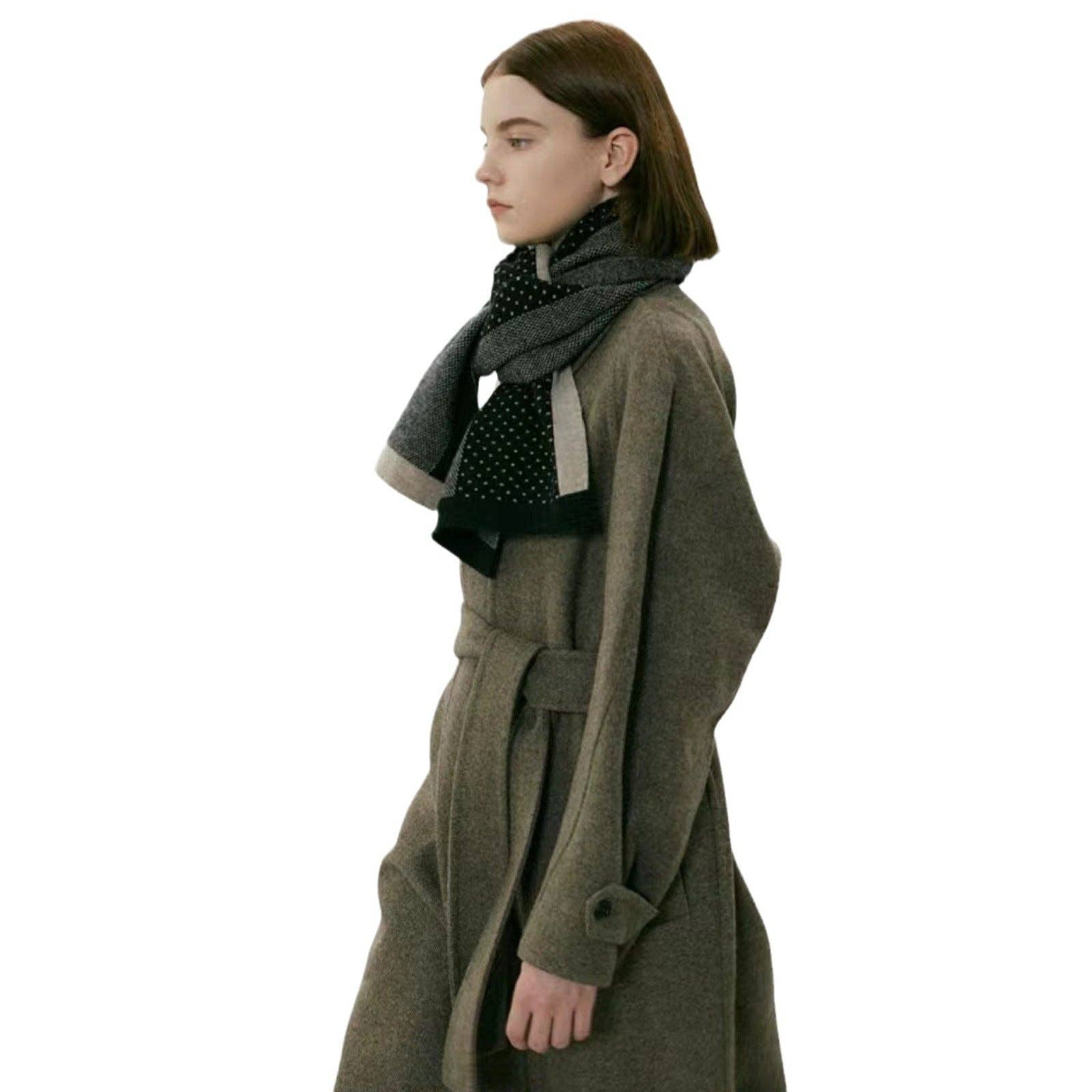 Dipped Shop - Vendita all'ingrosso Sciarpa - Donna - 2+ Sciarpe a Maglia a Punti con Colore a Contrasto DPKS10064