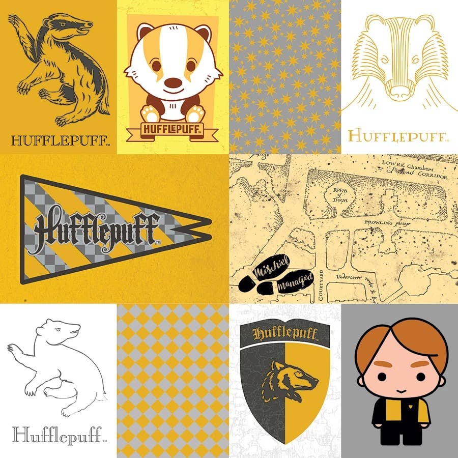 Paper House Productions - Wholesale Craft Supplies - Harry Potter Hufflepuff Tag Double Sided Embellished Paper2