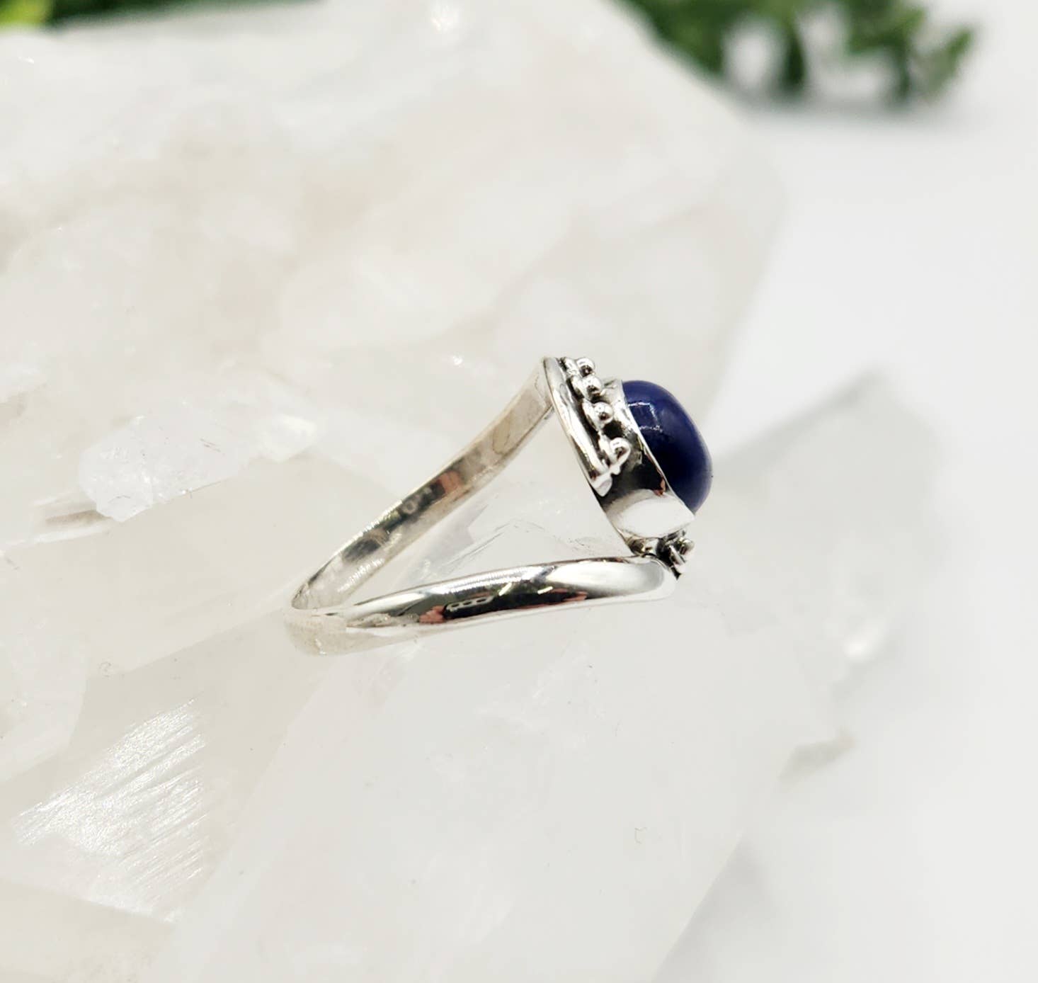 Meraki Gemstones - Wholesale Single Stone/Solitaire Ring - Lapis Evil Eye Semi-Precious Gemstone Sterling Silver Ring1