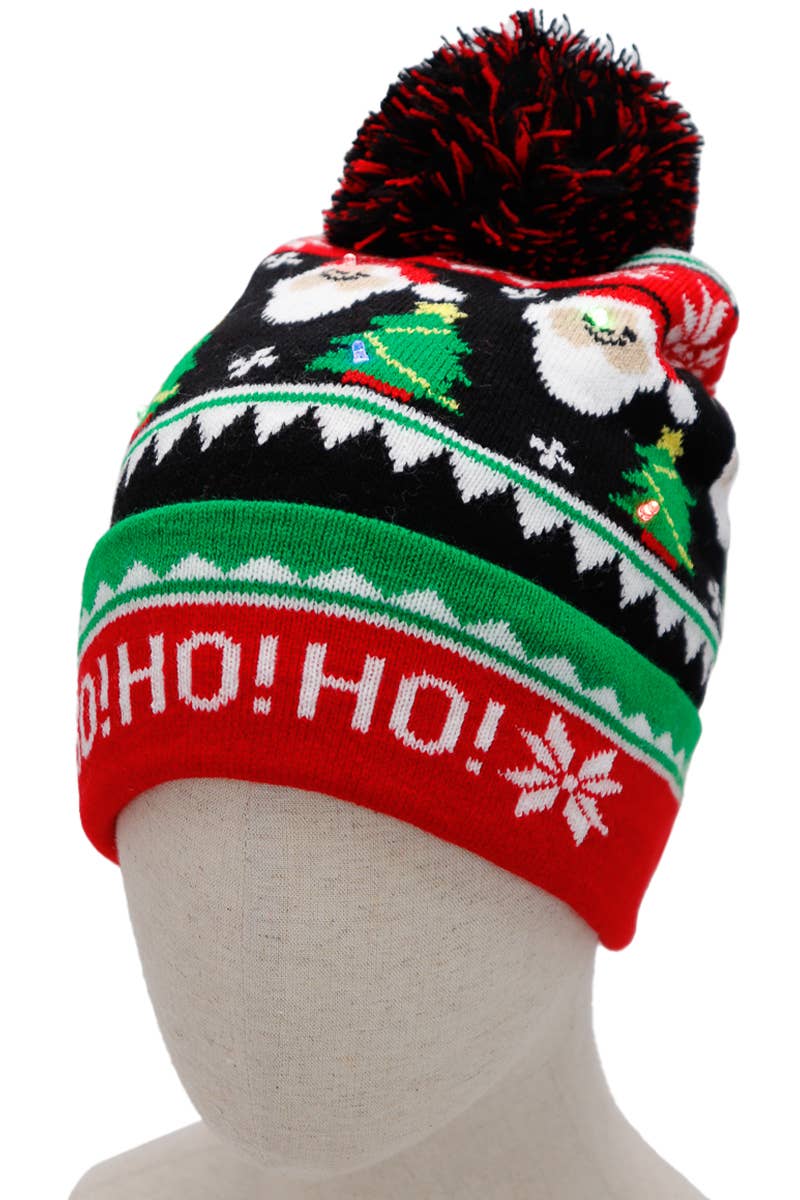 ASSORTED Christmas LED Light-Up Single Pom Beanie for wholesale on Faire1