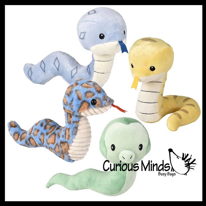 1 Plush Baby Snake - Adorable Stuffed Animal Toys - Plushie for wholesale by Curious Minds Toys