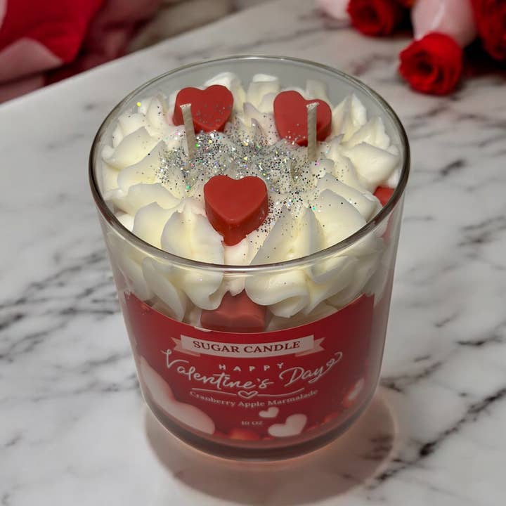 Sugar Candle - Wholesale Jar/Filled Candle - Valentine's Day Candle: Soy, Handmade, Retail & Gift Ready3