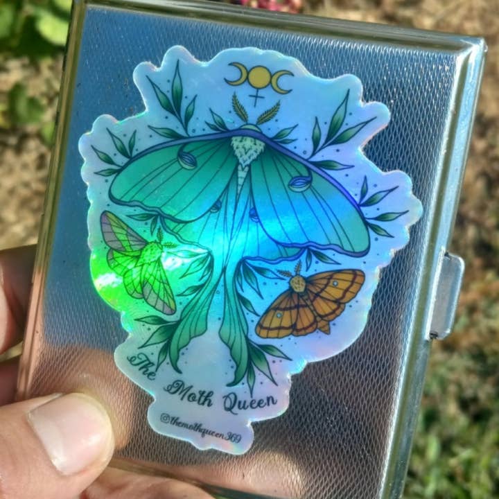 Etiqueta engomada holográfica para venta al por mayor de The Moth Queen
