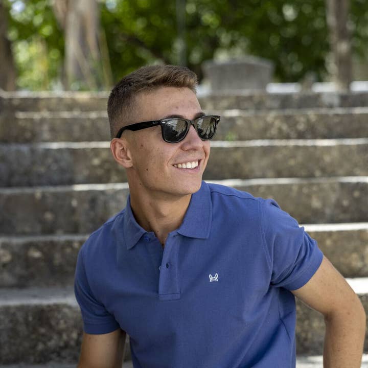 Polo Básico Azul Médio por atacado de Custi Mikelo: Men's Clothing & Christmas Gifts