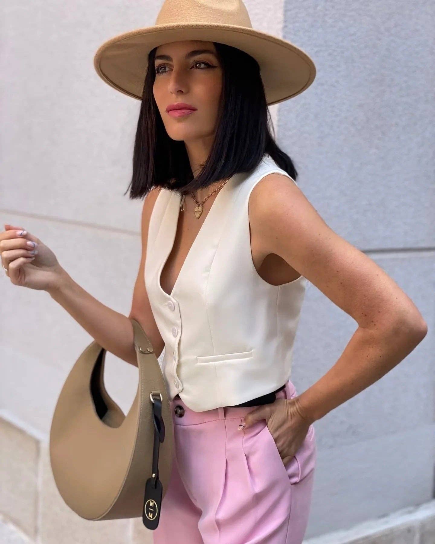 Sweetkama - Wholesale Suit Vest - Women's - Ladies Solid Color Sleeveless V-Neck Vest A195316