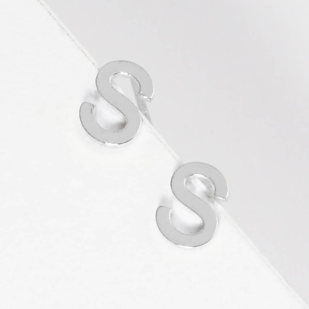 Sensibling Corp. - Wholesale Stud/Post Earrings - Gold Dipped Metal Initial Monogram Stud Earrings42