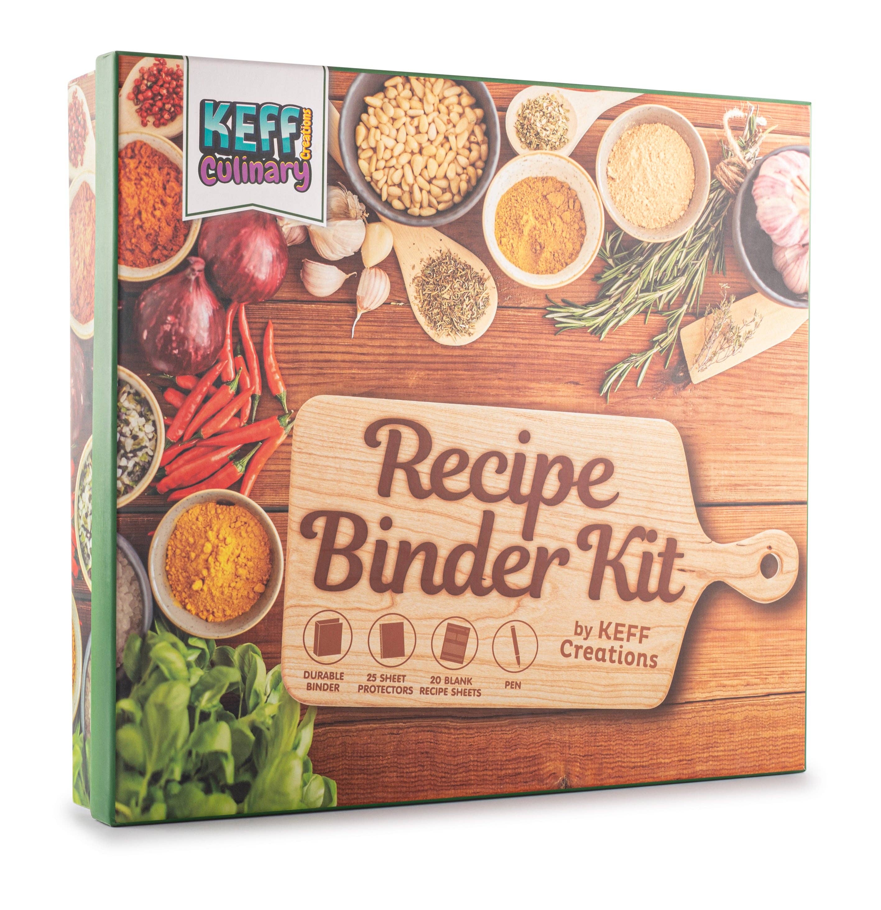 Keff Creations - Wholesale Cookbooks & Food - KEFF Recipe Book to Write in Your Own Recipes - 8.5x11 Recipe Binder Organizer with Blank Recipe Cards, Plastic Protector Sleeves, Divider &amp; Pen, DIY Cookbook Organizer for Kitchen &amp; Meal Planning6