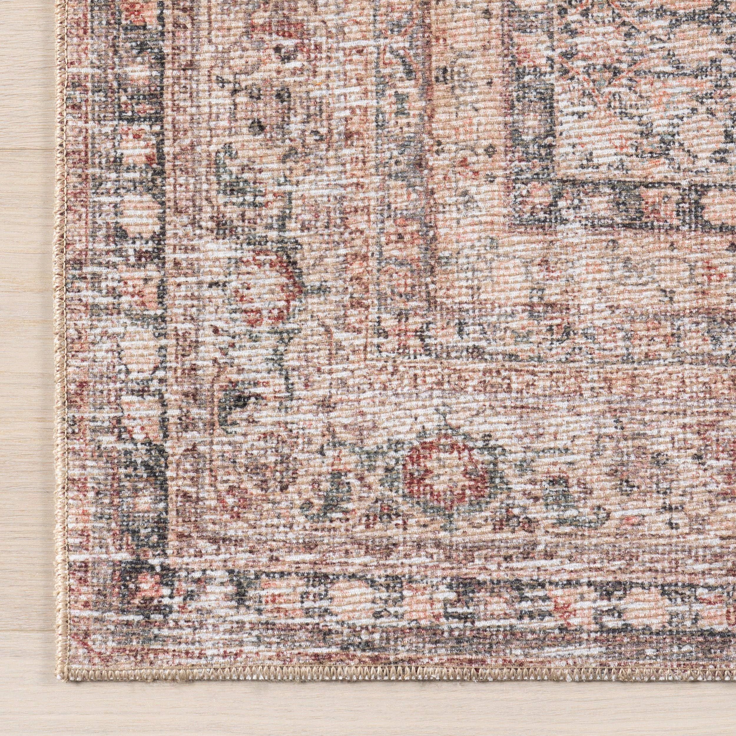 Light Brown Hillstone Collection Olene Traditional Vintage Medallion Area Rug for wholesale on Faire4