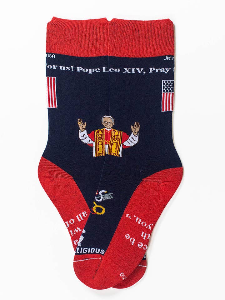 Chaussettes pour adultes Pape Léon XIV pour la vente par Sock Religious
