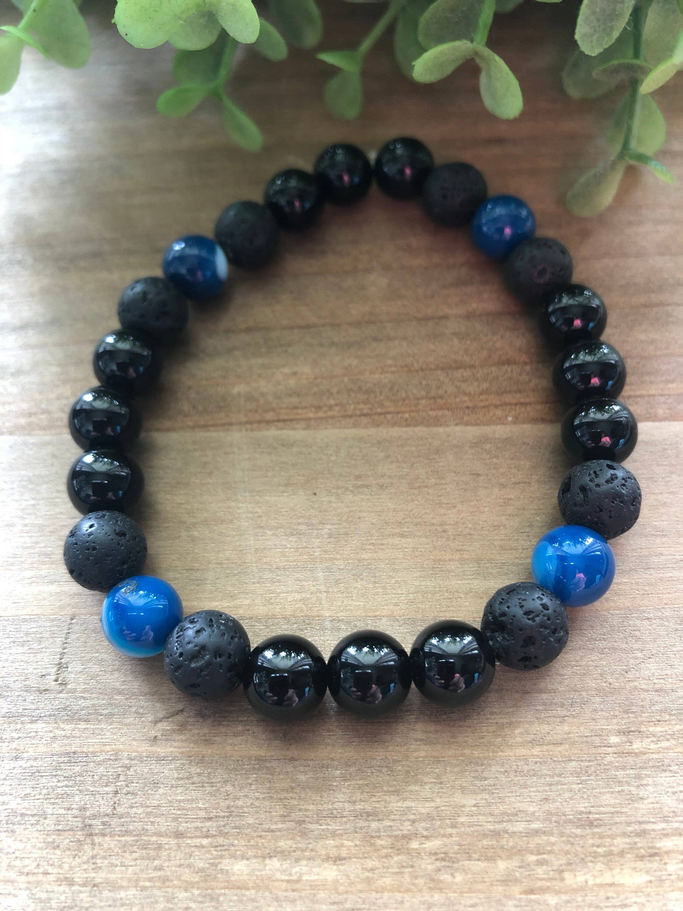 Stone+Sage - Wholesale Beaded Bracelet - Healing Bracelet, Unisex Black Onyx1