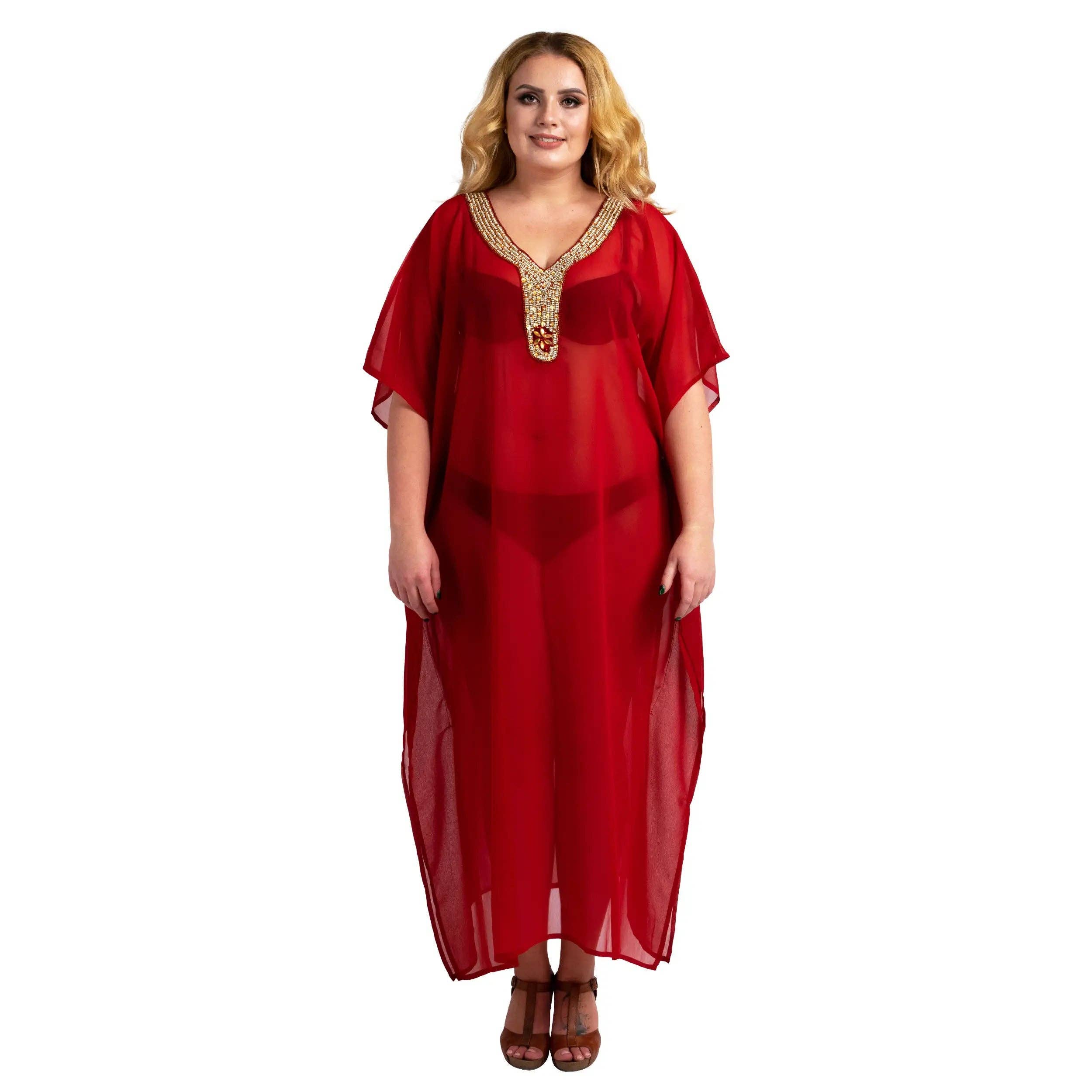 Miss Lavish London - Wholesale Kaftan - Dames - Dames Lange Kaftan Strand Caftan Jurk, 3 Kleuren S-3XL, 1406