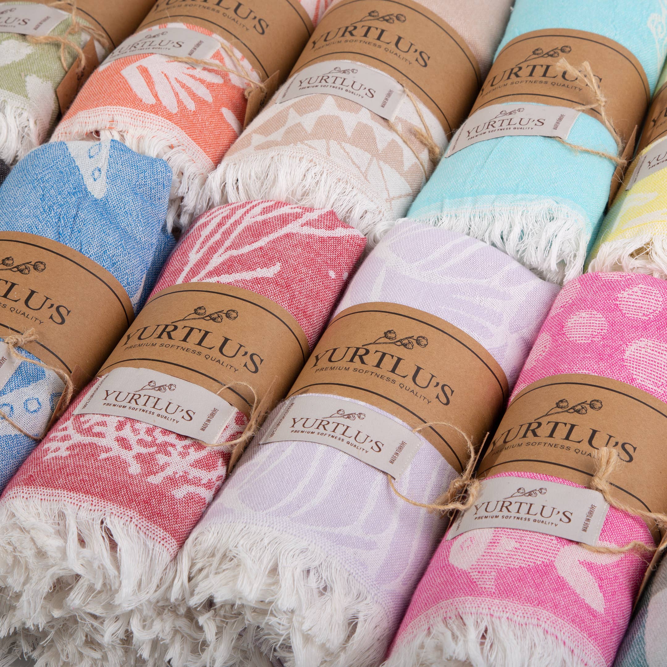 YURTLUS - Wholesale Strandlaken - YURTLU'S Harmony Series 38"x72" Turkse handdoek, sterk absorberend, voorgewassen - nieuw blauw5