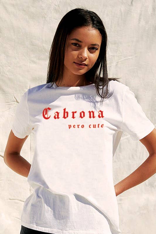 DOTCOM - Wholesale T-shirt met print - Dames - Cabrona Pero Cute Graphic Plus T-shirt0