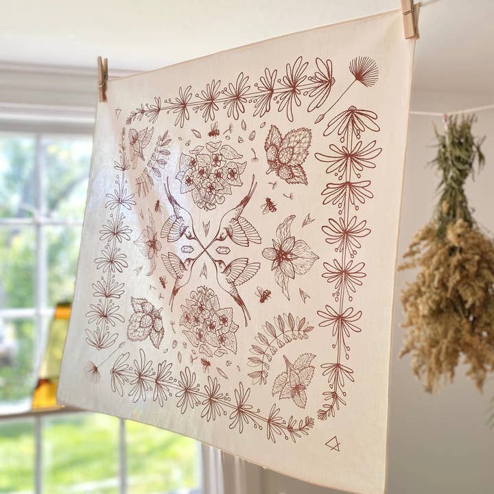 Wanderite – wholesale Bandana – Unisex – Bandana | Spring Herbs | White1