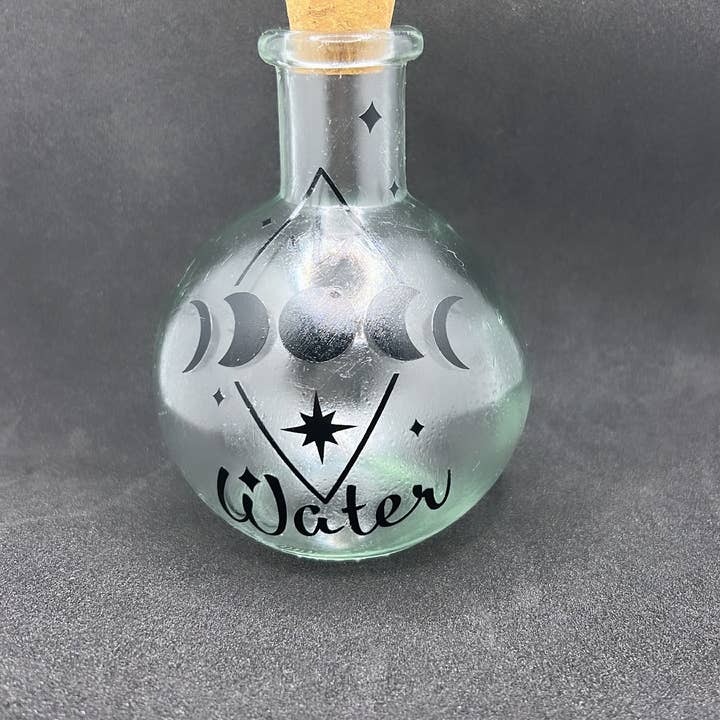 WaterBruja – Großhandel Meditationszubehör – Moon Wasserglas, Vollmond-Ritual, Mondphasen-Glasflasche