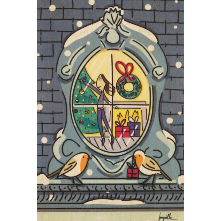 Postal de madera Deseos Navidad para venta al por mayor de Woodhi