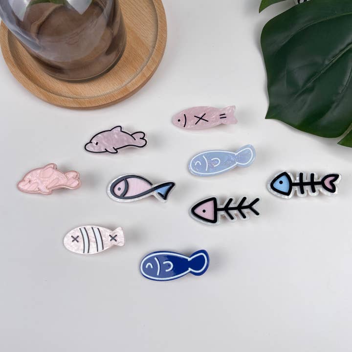 Söt kartong Fish Hair Clip för wholesale av SoapElenGlen