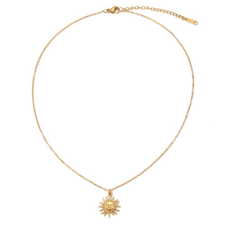 Sun Drop Pendant Necklace in Gold
 for wholesale by White Leaf