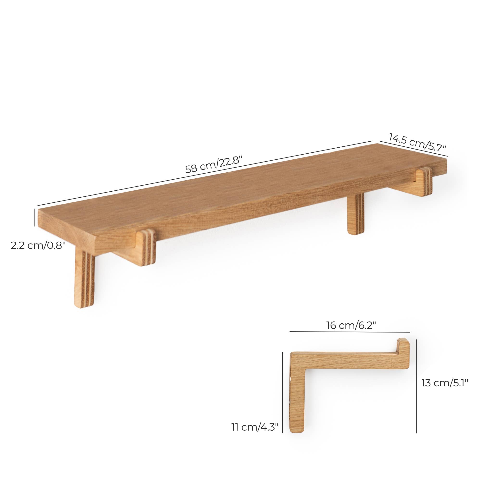 ValiaiDesign - Vendita all'ingrosso Mensole da parete - Mensole sospese in legno di rovere rustico7