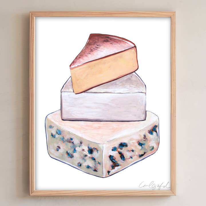 Kaas Stapel - Voedsel Kunst Print voor wholesale door Laurel Greenfield Art