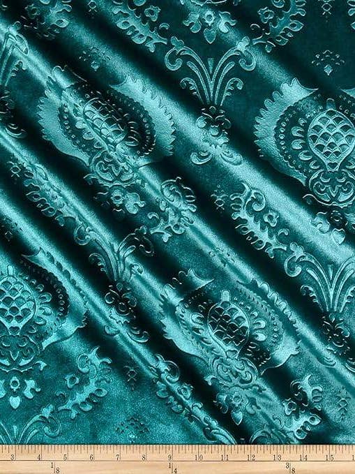 Brocade Damask Velvet Fabric, Ideal Embossed Material for Home Décor for wholesale by Fabrics Star