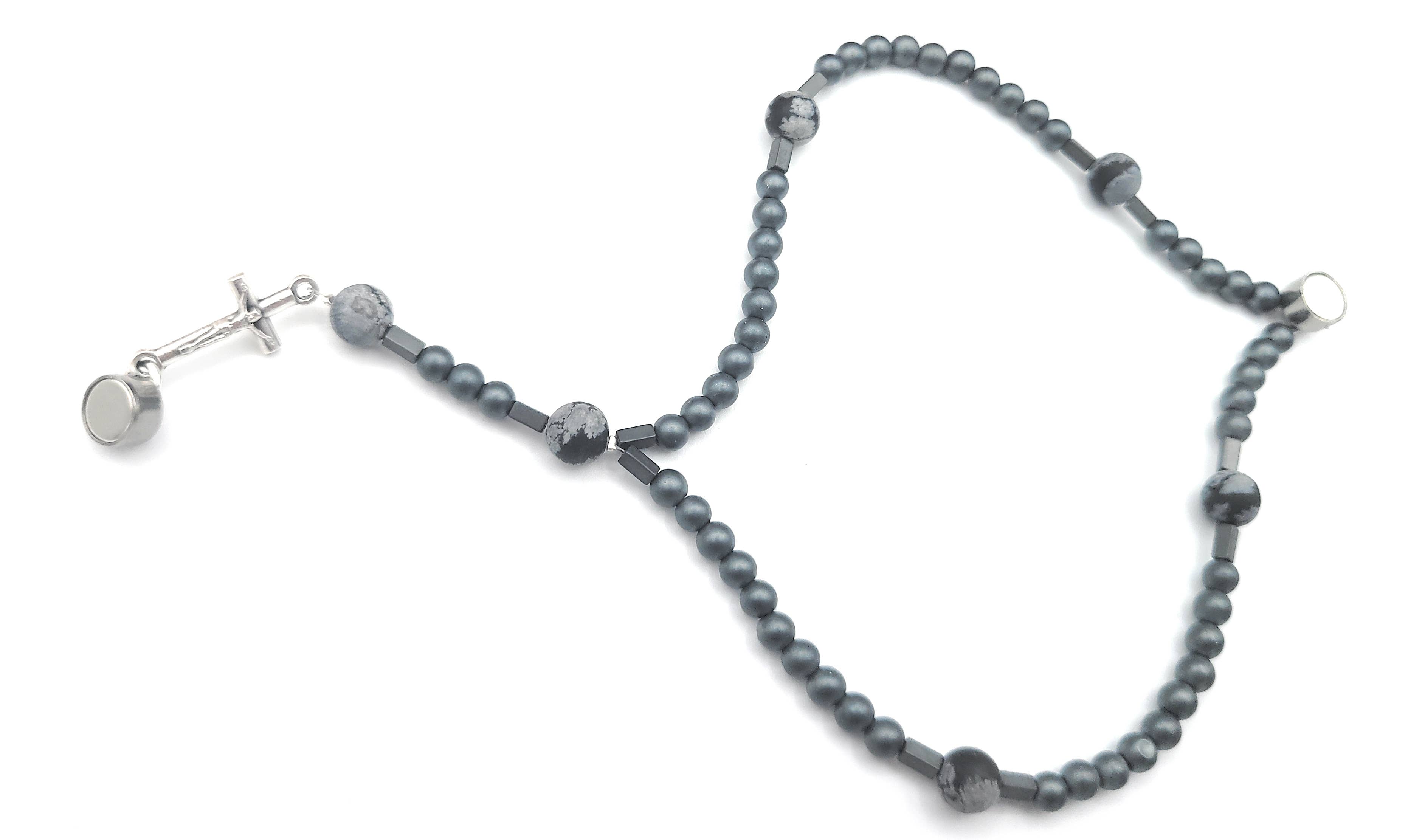 MG Rosary - Wholesale Prayer Beads Bracelet - Men's Wrist Rosary Matte Hematite2